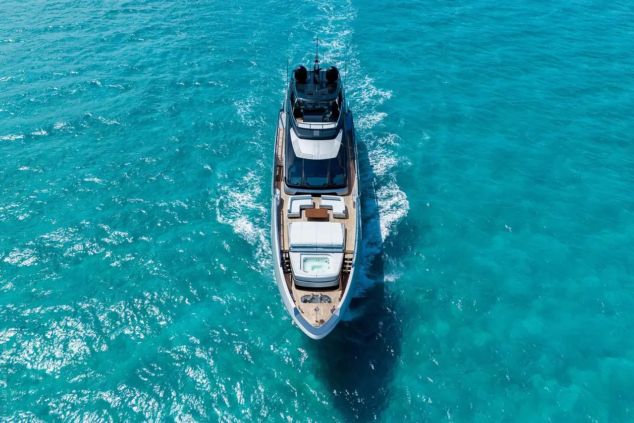 Riva 130 Bellissima, main deck — Sardinia Lux Yachts, Sardinia. Sculpted speed and open decks for sunset coastlines